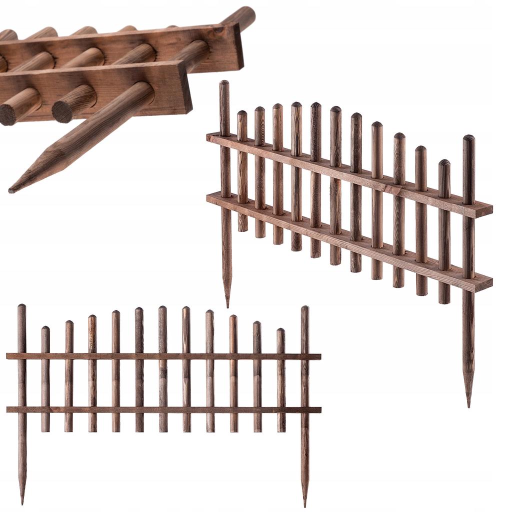 KADAX Hagegjerde Tre Palisade Hagekant 60x35cm Furu