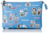 Snoopy Makeup Cosmetic Travel Synthetic Leather and PU Charlie Brown Blue Pouch, Pouch, Pouch, Leather, Face, Women's, (SPZ-2816)