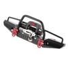 Metal Front Bumper with 2 LED Light & Remote Control Electric Winch for Traxxas TRX 4 SCX10II 90046