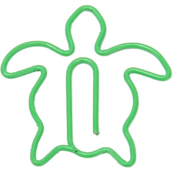 100Pcs Animal Shaped Paper Clips, Electroplated Cute Paper Clips, Fancy Paperclips with Storage Box for Family Office School (Sea Turtle)