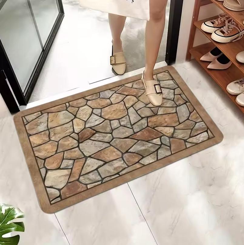 Rustic Warm Natural Texture Welcome Mat for Rustic Style Entryway Cozy Living Room Warm Home Entrance Non-Slip Durable