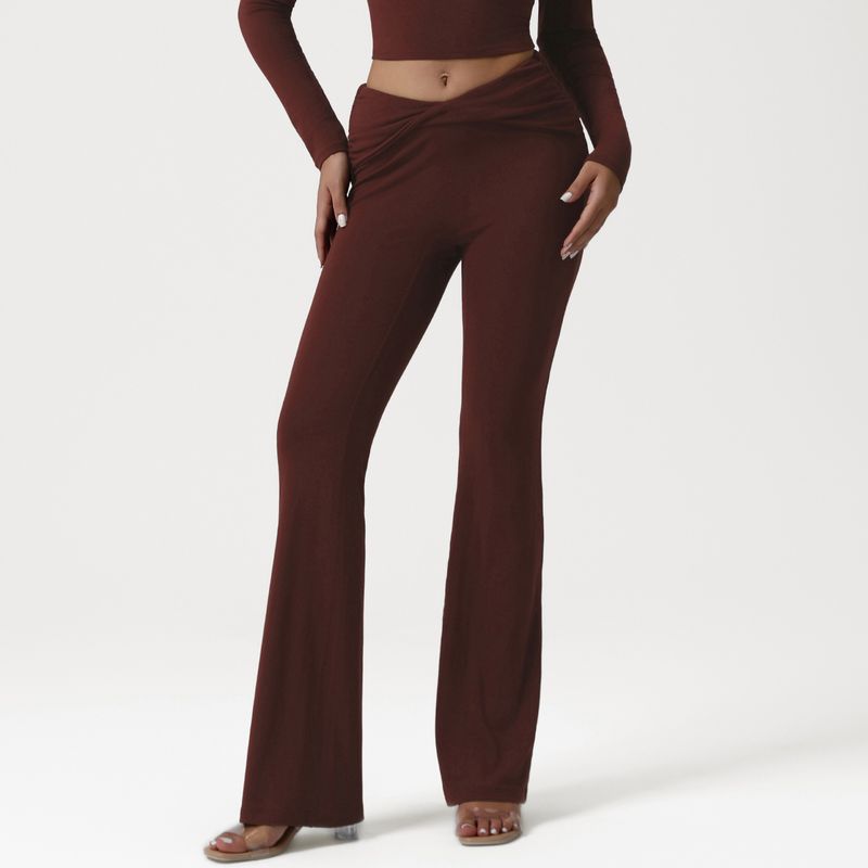 

Cross-Border New Cross High Waist Micro-Pull Yoga Pants Slim fit Drape Breathable Sports Trousers Running Training Fitness Pants Brown purple S (recommended 42.50 kg-50.00 kg