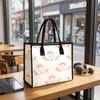 Cute Swan Print Tote Bag Fashion Casual Large Capacity Shoulder Handbag for Daily Shopping Travel