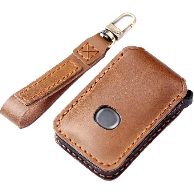 EASYANT 4 Button Leather Remote Key Fob Case Cover Compatible with Mazda 3 -2024 Hatchback 6 CX-5 CX-30 CX-9 Black