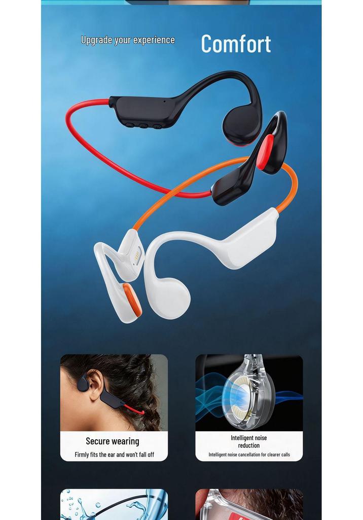 Bone Conduction Bluetooth Sports Earbuds for Running, Swimming, and Gaming