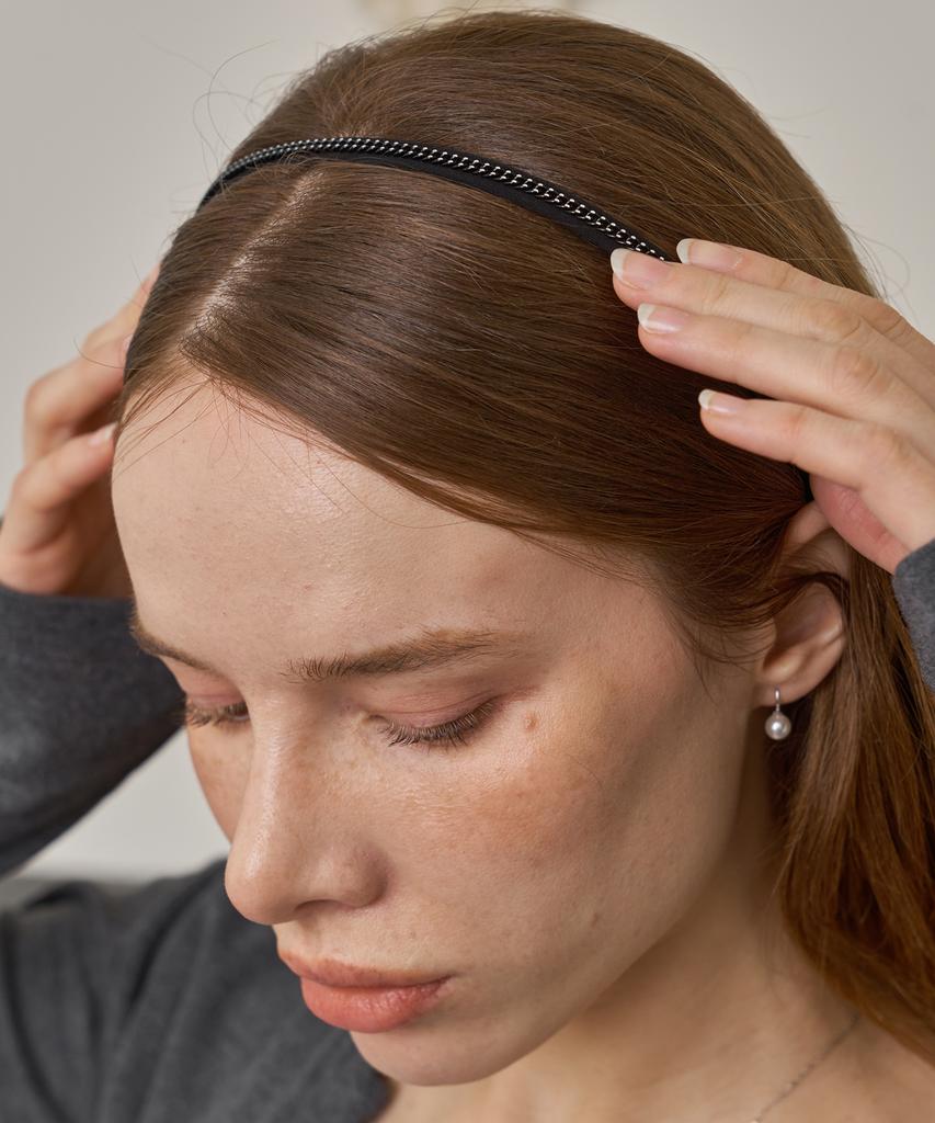 S'Secondo Harley Black Chain Tin Headband