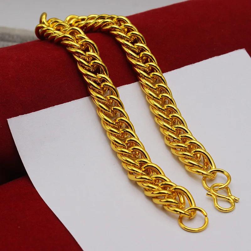 Sand Gold Collar Necklace, Thin Chain For Women, 24K Gold-Plated Copper Single/Double Wave Chain