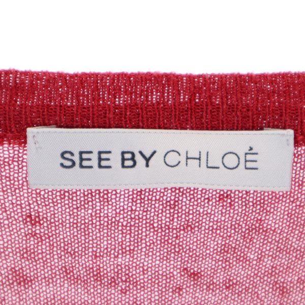 SEE BY CHLOE Linen Blend Long sleeve knit cardigan Red series Women Used