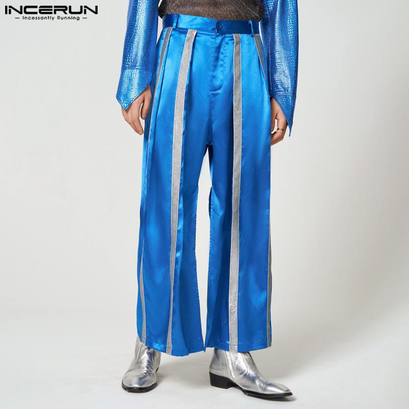 

INCERUN Весенние мужские свободные длинные брюки с высокой талией и разрезом по краю