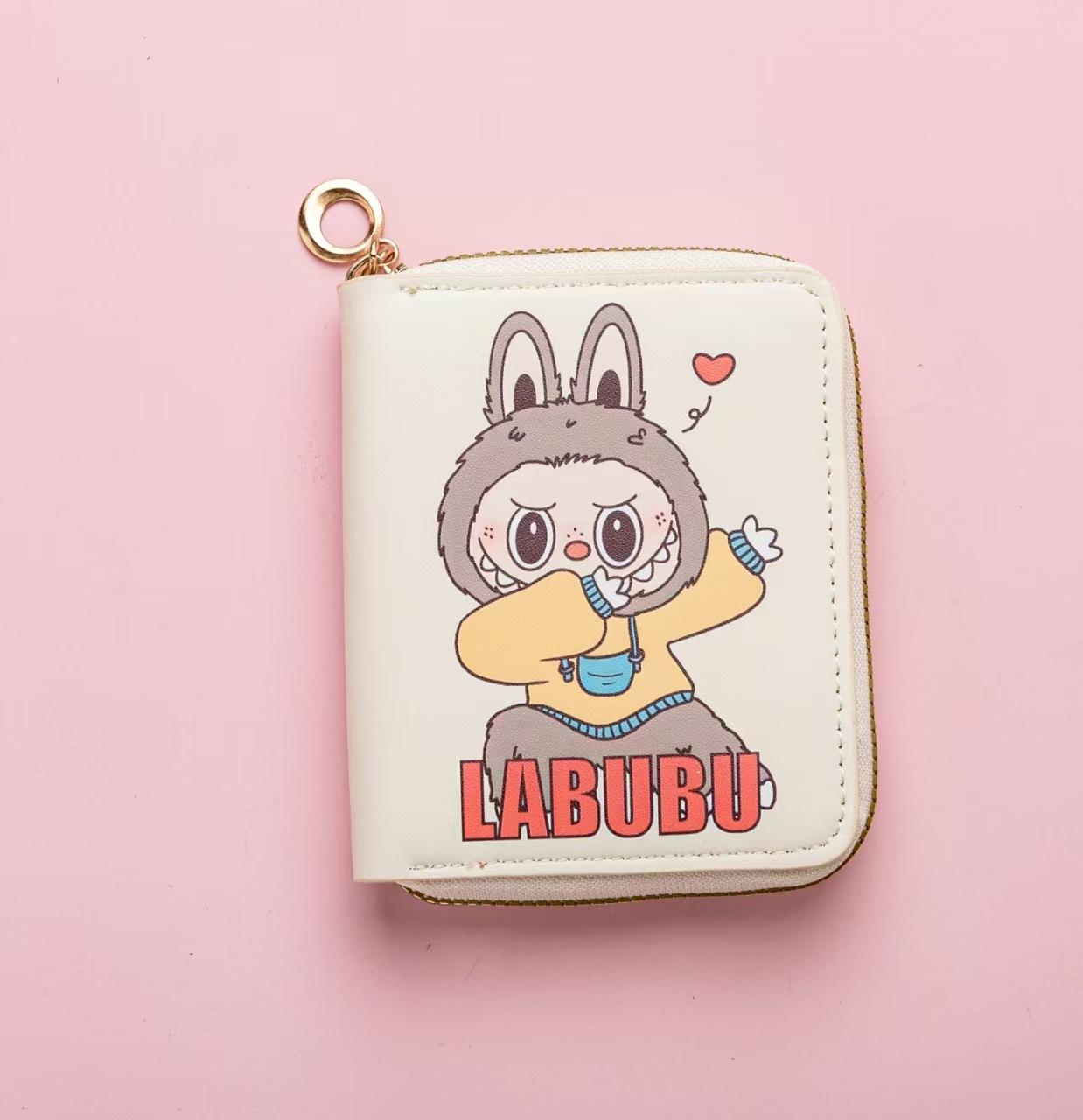 

Лабубу маленький кошелек девчачий короткий Капибара складной держатель для карт студенческий маленький многофункциональный кошелек для документов 11*9*2cm
