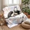 Whimsical Cat Collage Theme Blanket Lightweight Warm Flannel Blanket Decorative Throw Blanket for Home Decoration