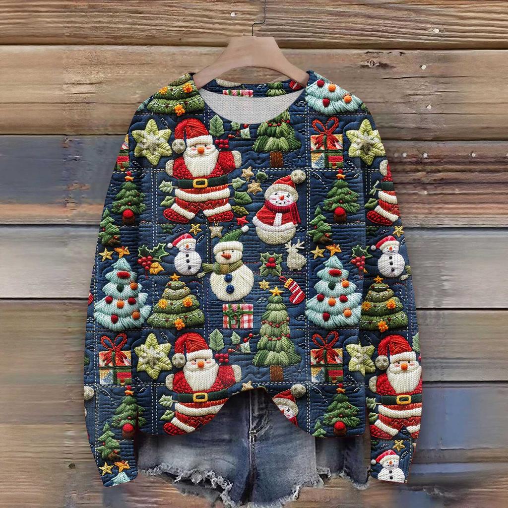 Women'S Christmas Sweater Cute Fun Christmas Sweater Fall And Winter Long Sleeve Knitted Sweater