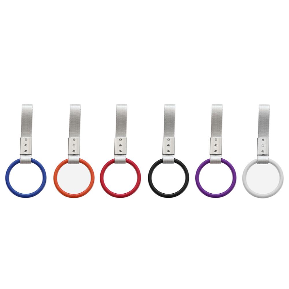 Round Rear Bumper Handle Strap Charm Drift Warning Ring Safety Pull Ring for Subway Train Bus Car