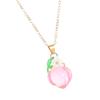 Strawberry/Peach Pendant Necklace Trendy Women Accessory Fruit Chain Jewelry Perfect for Casual and Special Occasion