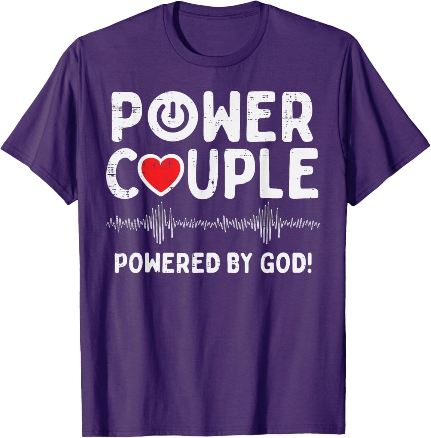 Valentines Day Couple Powered God Christian Men Women T-Shirt S разноцветный
