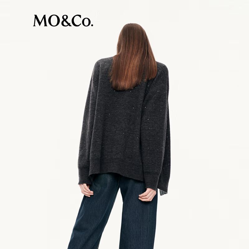 MO&Co. V-Neck Long Sleeve Wool Blend Sweater