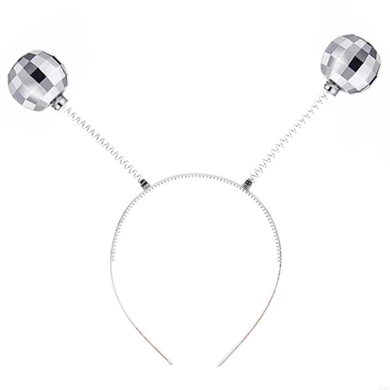 HX6F Glittering Powder Alien Headband Disco Party Hairhoop Costume Hairhoop Nightclub Funk Party Headwear Hair Decors