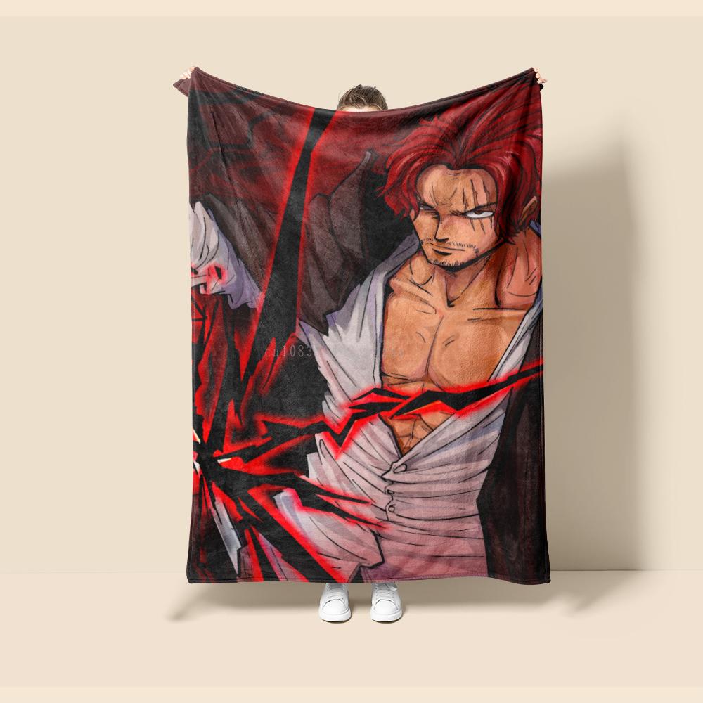 Flannel Thin Blanket One Piece Animation Luffy Four Seasons Blanket.for Sofa, Beds, Living Room, Travel Picnic Blanket Gifts