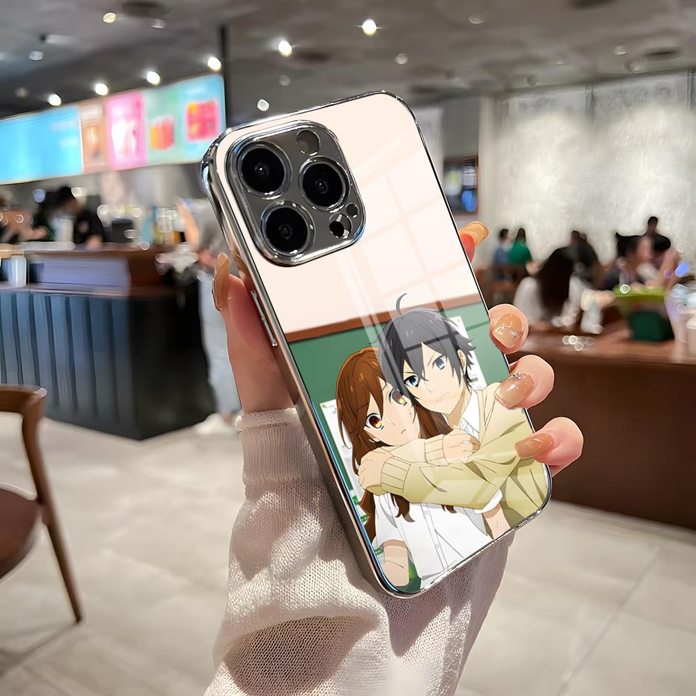 Anime Horimiya Phone Case For IPhone 17 Pro Max 15 Pro 16 14 Plus 12 13 Mini 11 Pro Shockproof Electroplated Glass Cover
