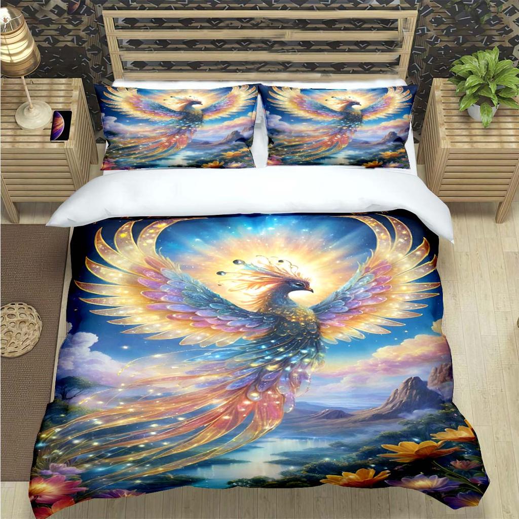 3D Popular Mythical Beast Phoenix Print Bedding Sets Bed Supplies Set  Comforter Set  Teens Girls Cartoon Twin Single Kid Gift
