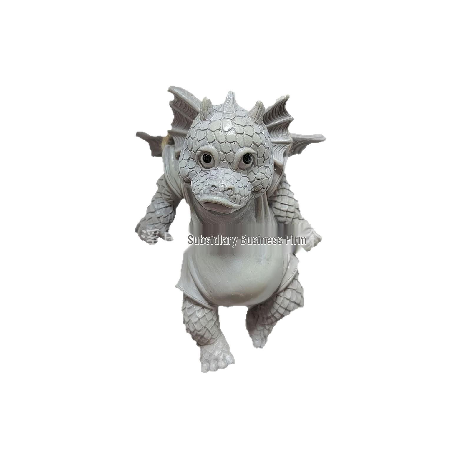 

Charming Resin Dragon Pendant - Cartoon Style Garden/Home Decor, Light Gray