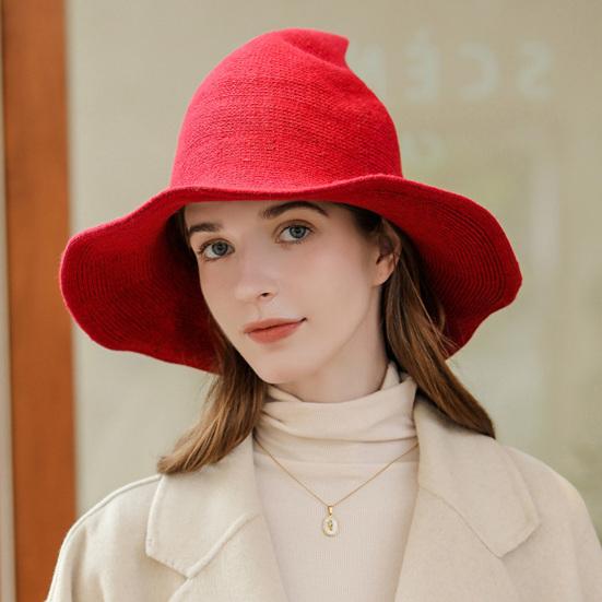 Čarodějnice Cosplay Klobouk Halloween Kostým Pletené Skládací Špičaté Jednobarevné Foto Rekvizita Maškarní Festival Dekorace Čepice Čepice