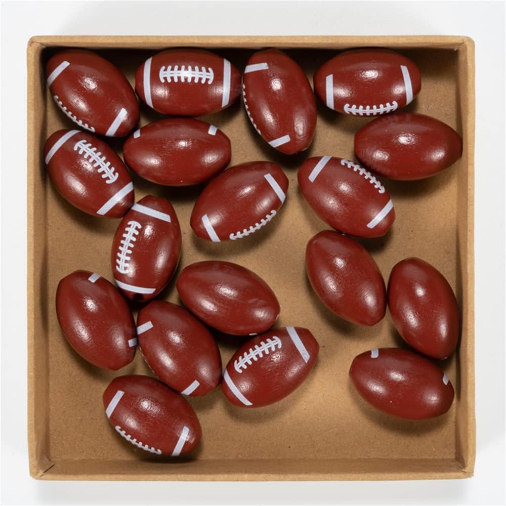 

50 шт. Деревянные бусины для футбола Американский футбол Спорт Деревянные бусины Деревенские Фермерские Разделительные бусины для DIY поделок Бусины ручной работы Гирлянда Домашнее украшение