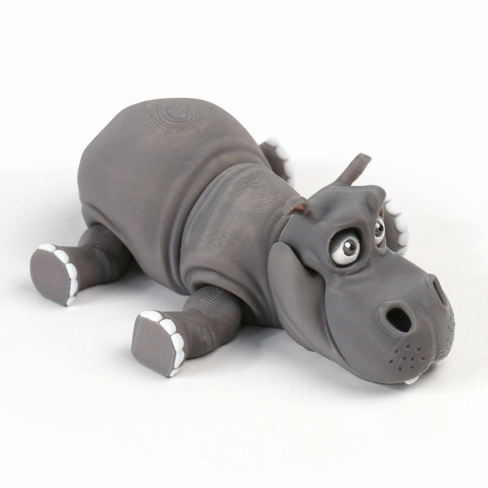 Creative Design Simulation Hippopotamus Model toy Cute Style 3D Printing Home Ornament  Gift Giving
