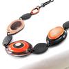 NOA [J2234] - Designer Necklace 'Coloring' Orange Brown