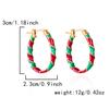 Merry Christmas Colorful Earrings Ear Hoop for Women Minimalist Red Green Twist Round Circle Earring for Women Girl New Year Xmas Jewelry Gifts