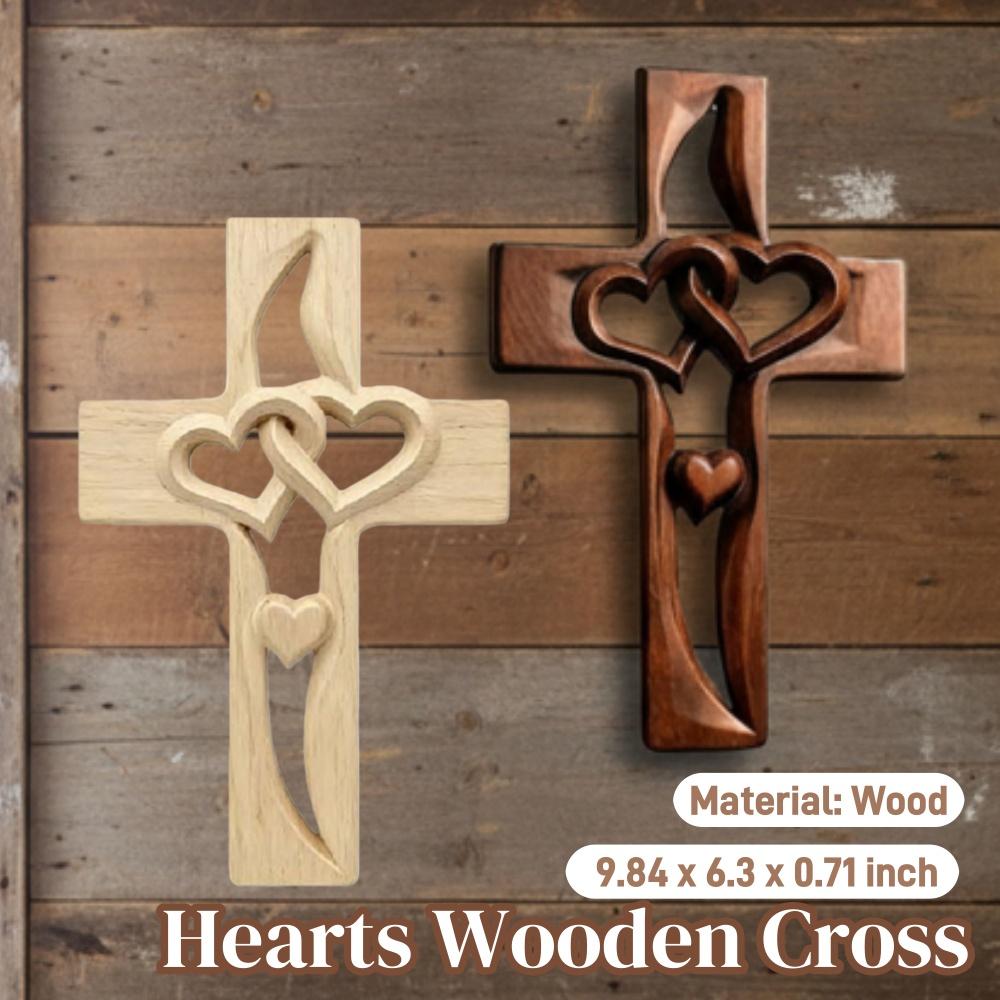 Drewniana Rzeźbiona Figurka Krzyża Przeplatane Serca Krzyż Ścienny Stołowy Dekoracje Domowe Stojący Krzyż Kościelny Prezent Religijny