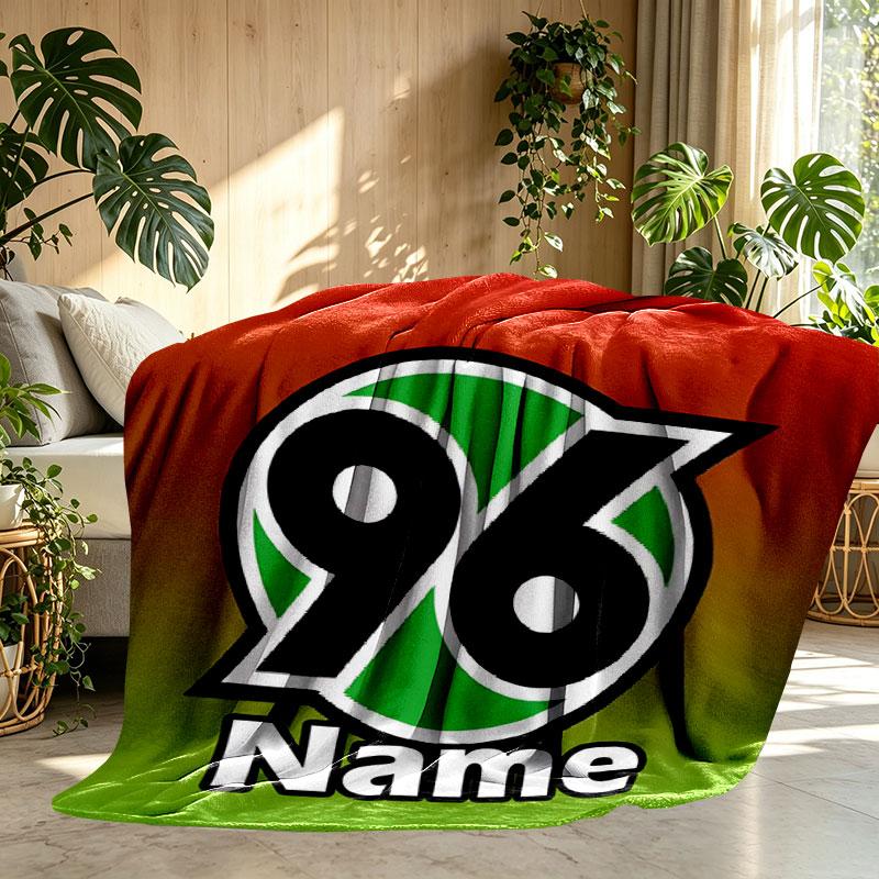 Custom Name Personalized Hannover 96 Football Print Blanket, Home Decor, Bedroom, Sofa, Camping, Couch, Gifts for Birthday Christmas