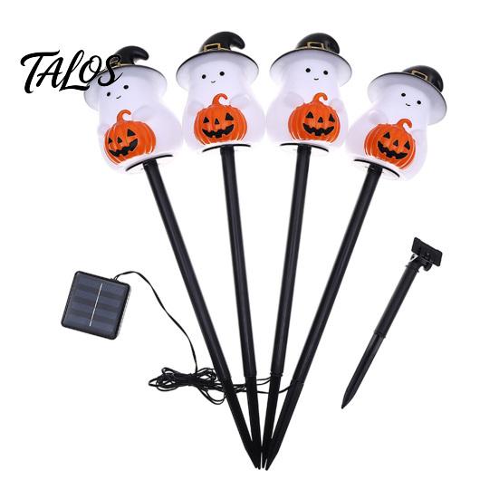 4-in-1 Pumpkin Stake with LED 4Pcs/Set Halloween Solar Ghost Light, Festive Outdoor Lighting Lights, Waterproof Decorative Lamp for Garden Patio