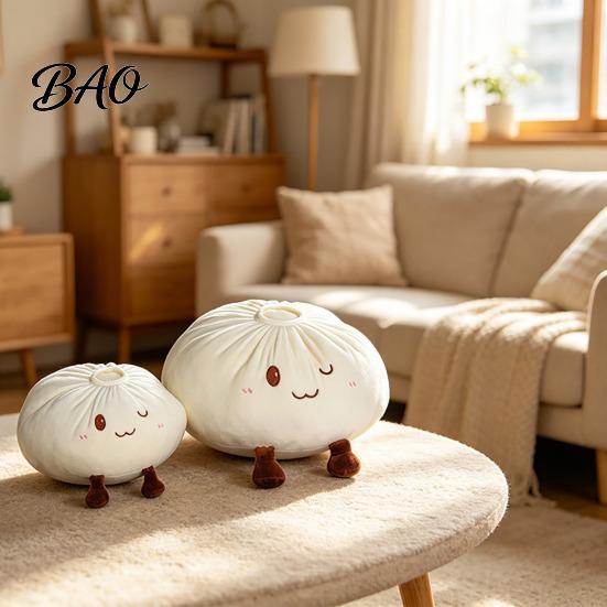 Comfortable Hugging Toy Cute Dumpling Plush Pillow, Funny Bun Stuffed Animal Toy, Soft PP Cotton Creative Gift for Birthday Filled Decorative