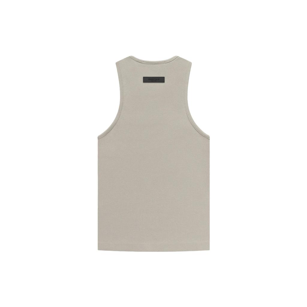 Fear of God Essentials Waffle Knit Tank Top With Vintage Letter Imprint Women Tops Seal-Grey FOG-SS23-226