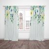 2PCS- Watercolor flower - printed curtain - Polyester material - suitable for bedroom   living room   study   private space