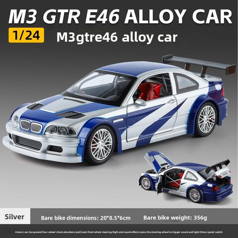2026 Diecast Alloy 1:24 BMW M3 GTR E46 Racing Car Model Miniature Voiture Collection Ornament Toy Vehicle Boy Birthday Gift BMW Ornament