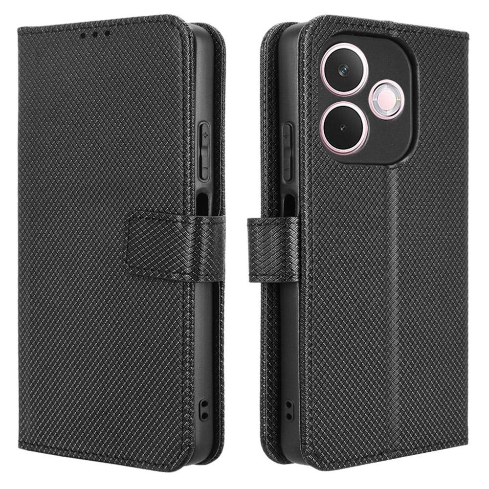 For Oppo A5 Pro 5G Case PU Leather Diamond Texture Wallet Phone Cover
