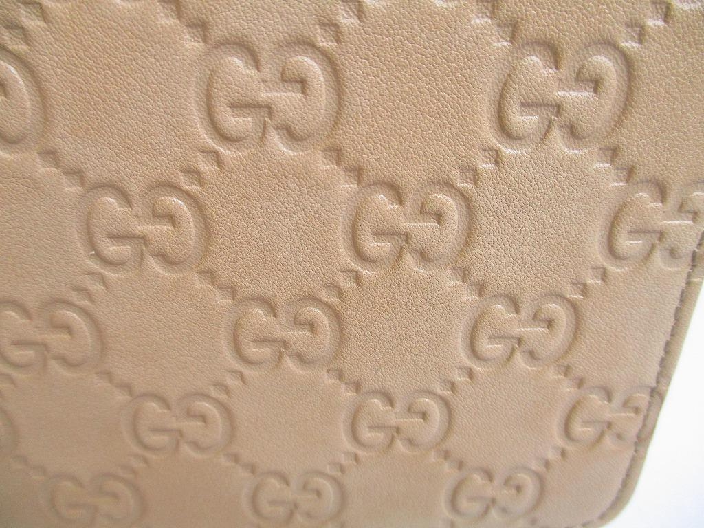 Authentisches GUCCI Guccissima Beige Leder Mauspad #a767 Überholt