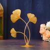 Premium Iron Gold Plated 3 Leaf Shape Decoration Table Stand for Home and Living Room Decor - (7.8 Inches, Gold)- Decorative Items