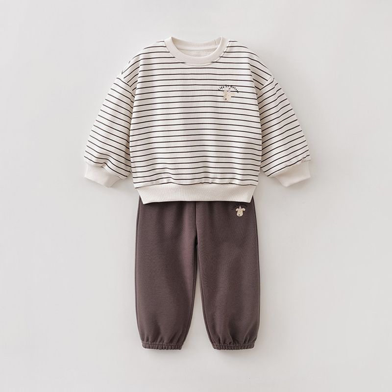 Mark Jenny Casual Striped Boys' Sports Sweatshirt Set Baby 2-Piece Set 2026 Spring New Style 560102