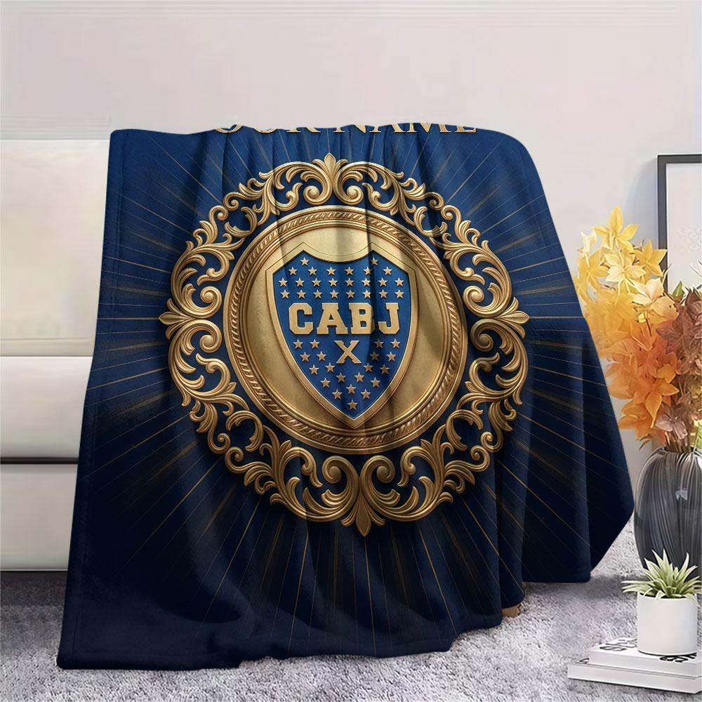Custom Name,Boca Juniors Printed Flannel Blanket, soft throw for bedroom sofa, washable, Christmas present, great gift.
