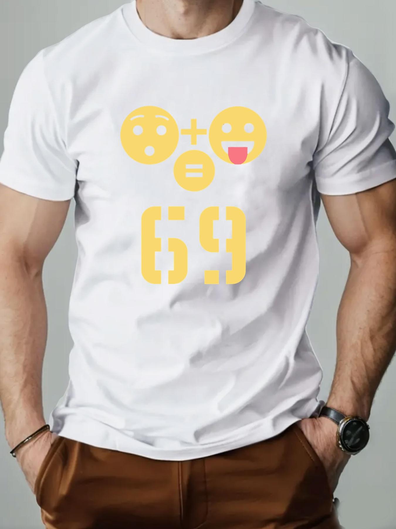 ZX Summer Hot Selling American Mens Emoji Pattern Summer Casual Round Neck Short Tshirt 2XL