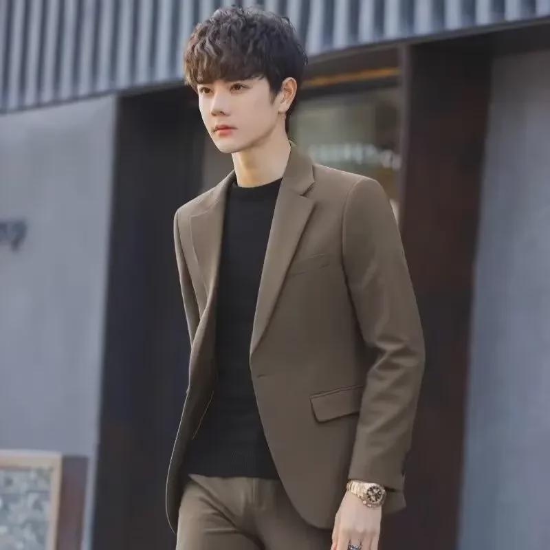 Men's Slim Fit Light Luxury Casual Jacket - Korean Style, Handsome Spring/Summer Small Suit