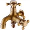 Antik Messing für Kreuze Griff Wandmontiert Wasserhahn Doppelanschluss Doppelte Griffe Einzel Kalt Einfache Installation Garten