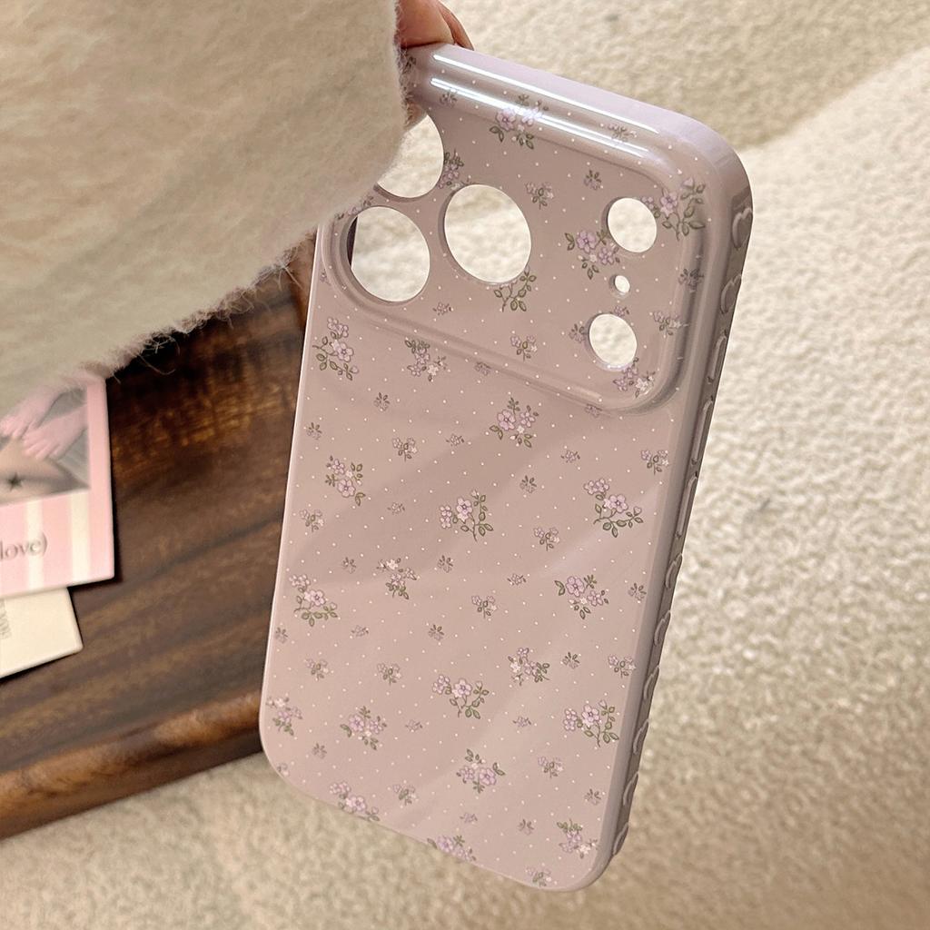 Custodia per cellulare a pois floreali con mela 17promax Adatta per iPhone 16 14 13 Set morbidi di alto valore
