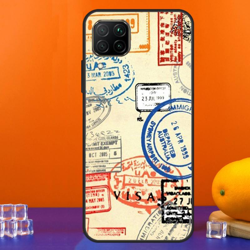 

Retro Post Card Passport Stamps For Huawei Nova 12s 12i 11i 5T 9 10 SE Y91 Y90 Y60 Y70 Y72 Y61 P60 Pro P20 P40 P30 Lite Case Huawei Nova 3i
