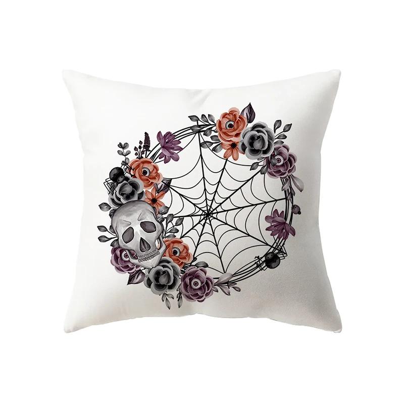 Skull Pumpkin Throw Pillow Cover Halloween Theme Sofa Chair Bed Cushion Home Decor Pillow Cases Throw Pillows