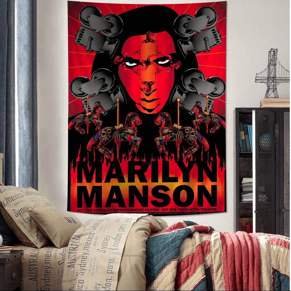 MMarilyn MManson Hanging Bohemian Tapestry for Living Room Home Dorm Decor Japanese Tapestry