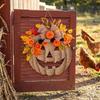 Thick Board Artificial Fall Pumpkin Floral Wreath Yard Fence Balcony